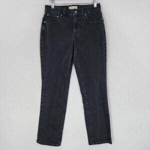 Madewell Jeans Womens 27 Black Mid Rise Perfect Vintage Jean Straight Leg Denim
